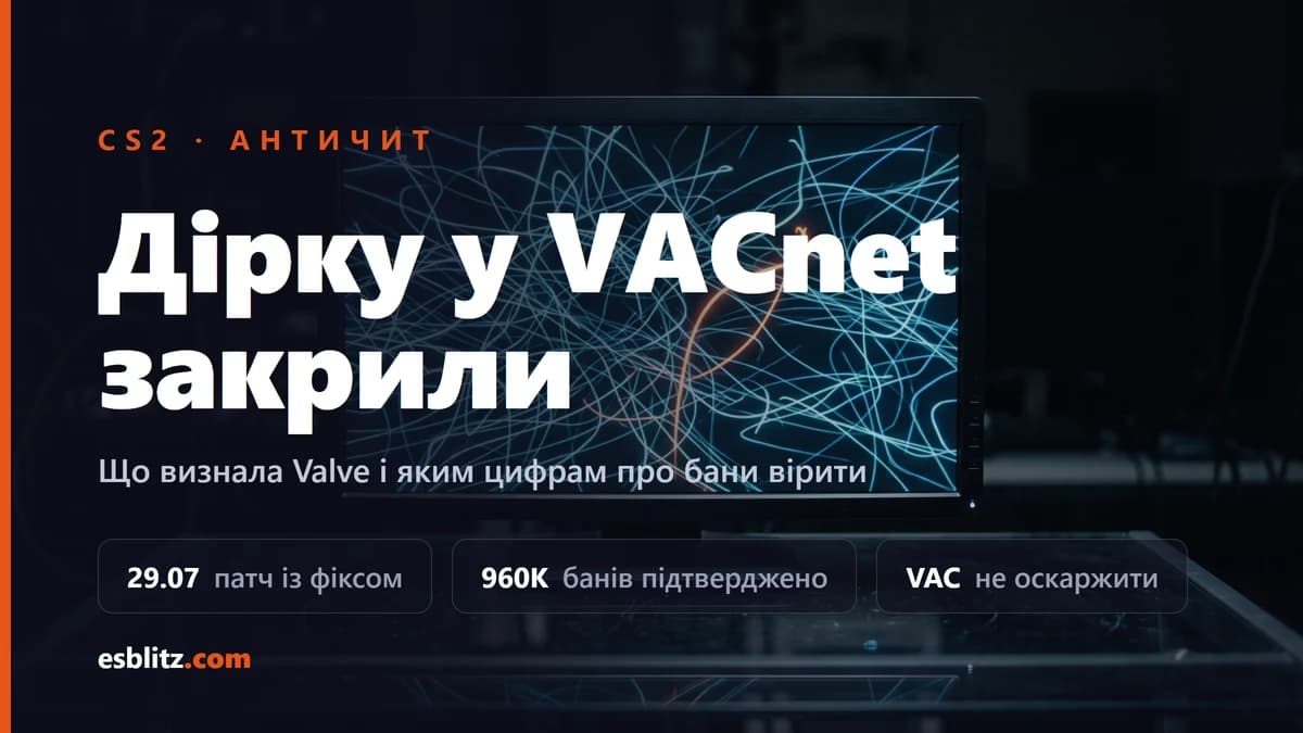 Дірку в античиті CS2 закрили: що відомо про VACnet і бани