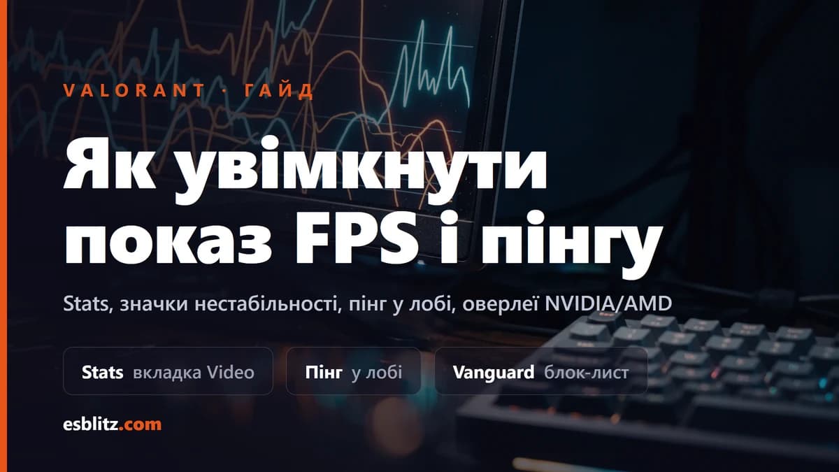 Як увімкнути показ FPS і пінгу у Valorant