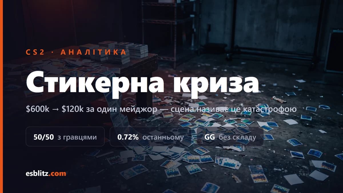 Стикерна криза мейджорів: $600k → $120k за один турнір