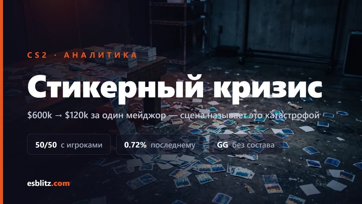 Стикерный кризис мейджоров: $600k → $120k за один турнир