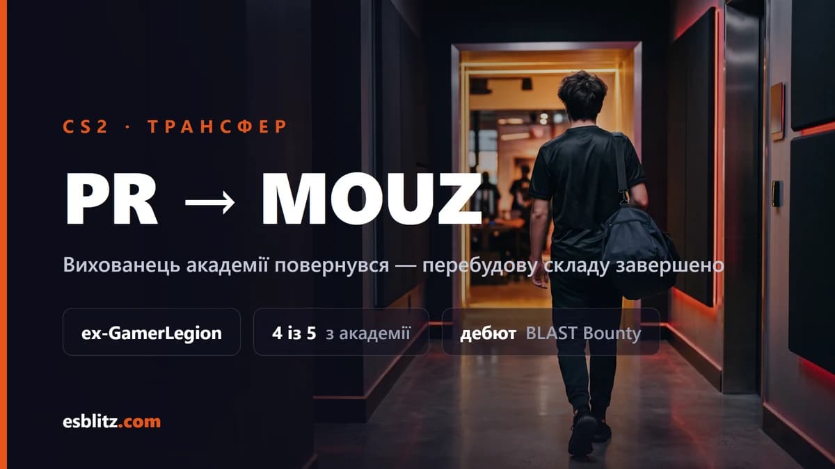 PR повертається в MOUZ: перебудову складу завершено