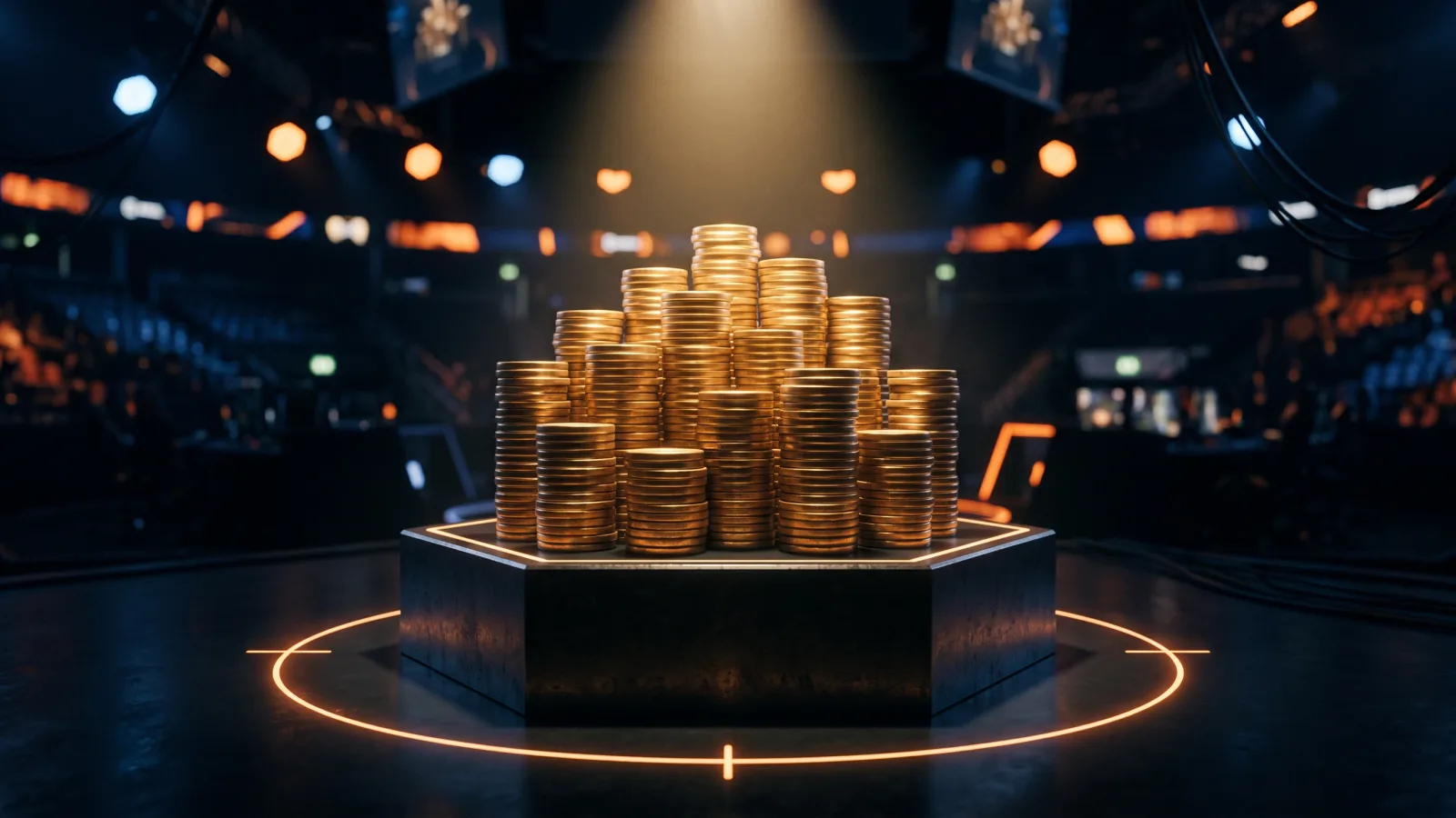 Стопки золотых жетонов под прицелом-подсветкой — баунти-система BLAST Bounty Season 2