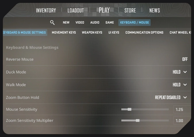 CS2 Mouse Settings